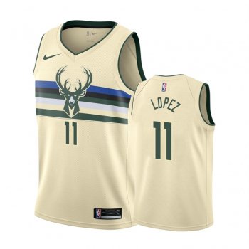 Milwaukee Bucks Brook Lopez #11 Cream City Jersey