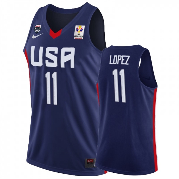 USA Team #11 Brook Lopez FIBA Basketball World Cup Jersey