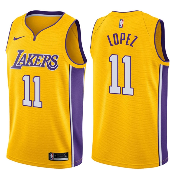 Lakers Brook Lopez Gold NBA 2017-18 Icon Jersey