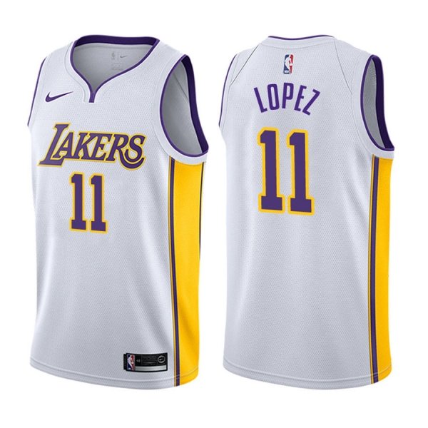 Lakers Brook Lopez White NBA 2017-18 Association Jersey