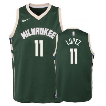 Youth Milwaukee Bucks #11 Brook Lopez Icon Jersey