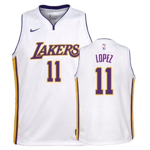 Youth Los Angeles Lakers #11 Brook Lopez Association Jersey