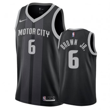 Detroit Pistons Bruce Brown Jr. #6 Black 2018-19 City Jersey