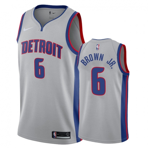 Detroit Pistons #6 Bruce Brown Jr. Statement Jersey