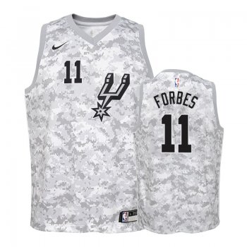 Youth San Antonio Spurs #11 Bryn Forbes Earned Jersey