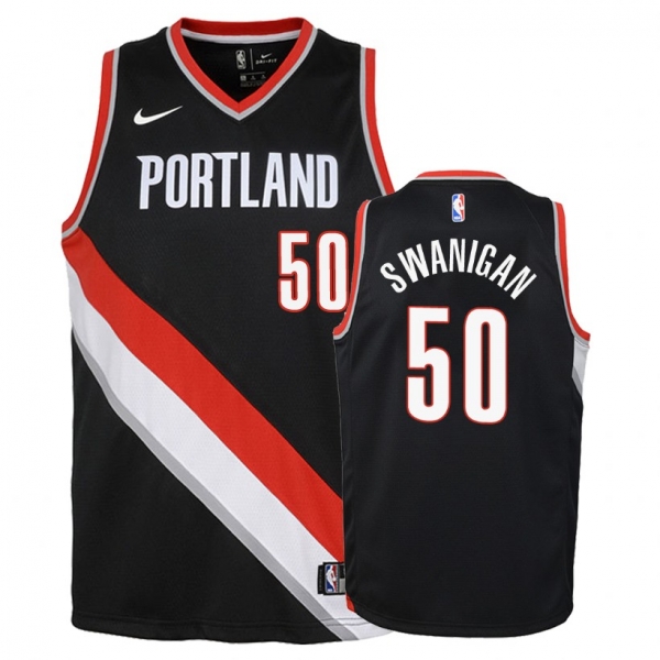 Youth Portland Trail Blazers Caleb Swanigan #50 Black Icon Jersey