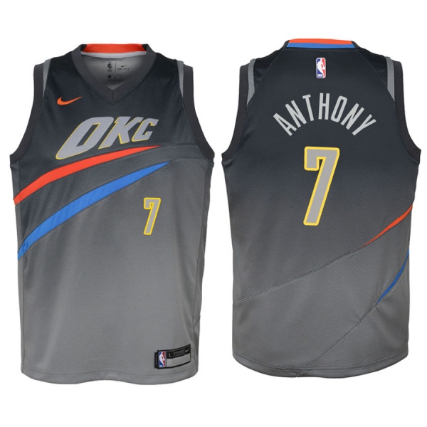 Youth Oklahoma City Thunder Carmelo Anthony #7 Gray City Edition Jersey