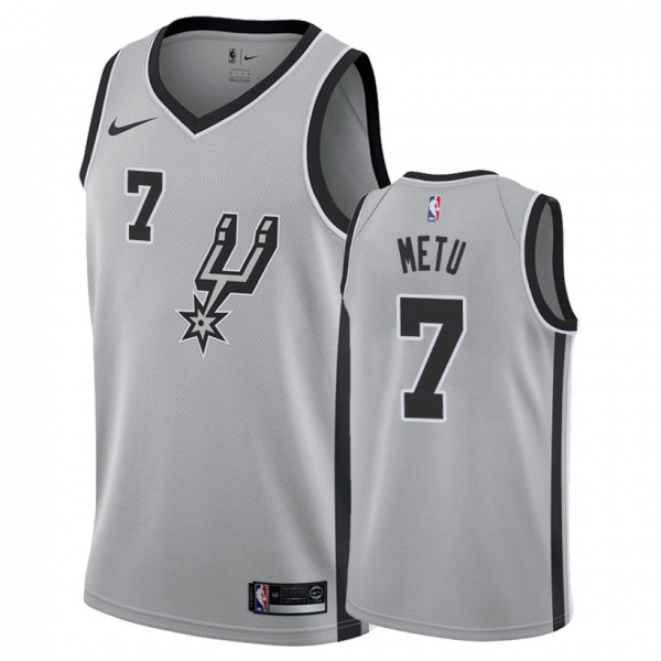 San Antonio Spurs Chimezie Metu #7 Silver Statement Jersey