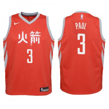 Youth Houston Rockets #3 Chris Paul City Jersey