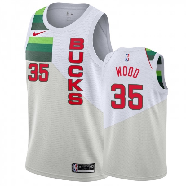 Milwaukee Bucks Christian Wood #35 White 2018-19 Earned Jersey