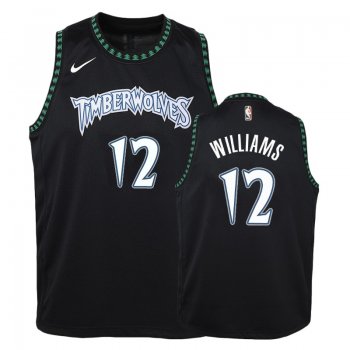 Youth Minnesota Timberwolves C.J. Williams #12 Black Hardwood Classics Jersey