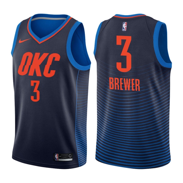 Oklahoma City Thunder Corey Brewer #3 Navy Statement Jersey