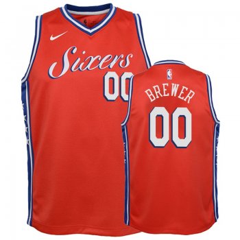 Youth Philadelphia 76ers Corey Brewer #00 Red Statement Jersey