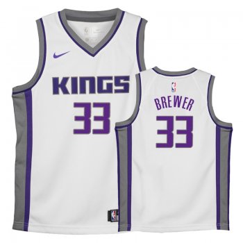 Youth Sacramento Kings Corey Brewer #33 White Association Jersey