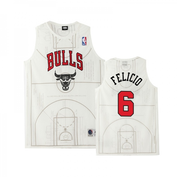 Chicago Bulls #6 Cristiano Felicio Basketball Court Jersey