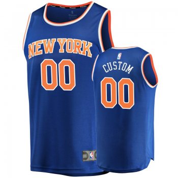 Men's Knicks Custom Blue Replica Icon Jersey Fanatics Branded