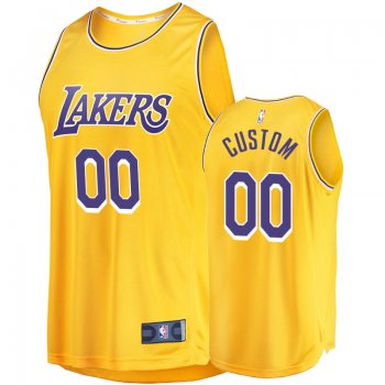 Men's Lakers Custom Gold Replica Icon Jersey Fanatics Branded