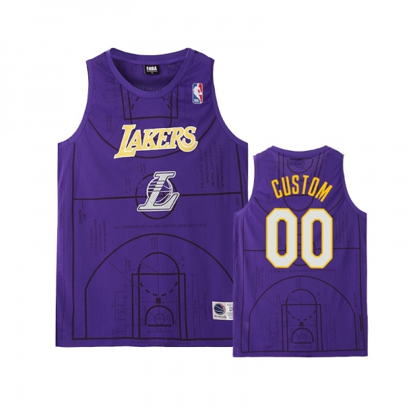 Los Angeles Lakers #00 Custom Basketball Court Jersey