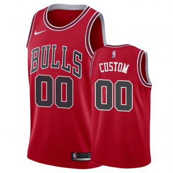 Chicago Bulls Custom #00 Red Icon Jersey