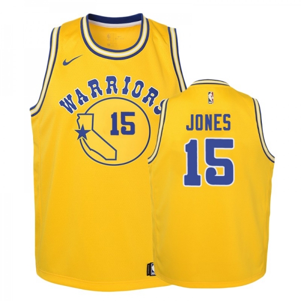 Youth Golden State Warriors #15 Damian Jones Hardwood Classics Jersey