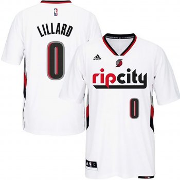 Damian Lillard Blazers #0 Rip City Pride Sleeves Jersey