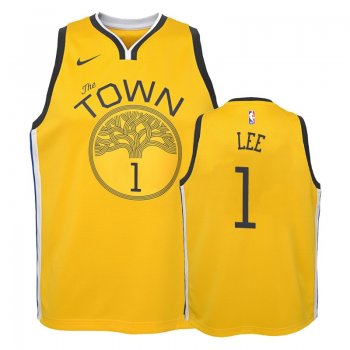 Youth Golden State Warriors Damion Lee #1 Yellow Earned Jersey