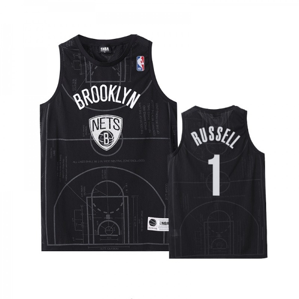 Brooklyn Nets #1 D'Angelo Russell Basketball Court Jersey