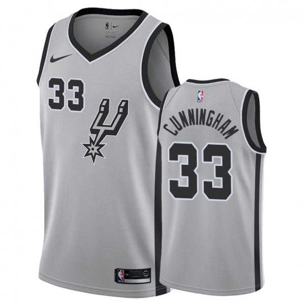 San Antonio Spurs Dante Cunningham #33 Silver Statement Jersey