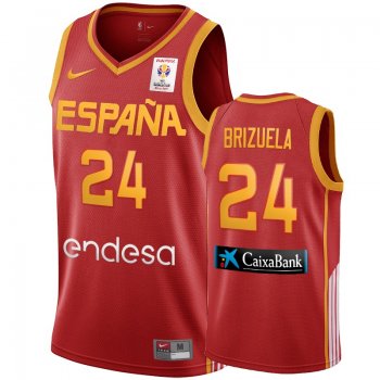 Spain Team #24 Dario Brizuela FIBA Basketball World Cup Jersey