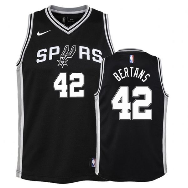 Youth San Antonio Spurs Davis Bertans #42 Black Icon Jersey