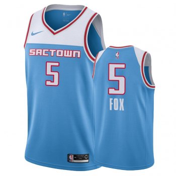 Sacramento Kings De'Aaron Fox #5 Blue 2018-19 City Edition Jersey