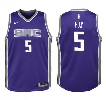 Youth Sacramento Kings De'Aaron Fox #5 Purple 2017-18 Icon Jersey