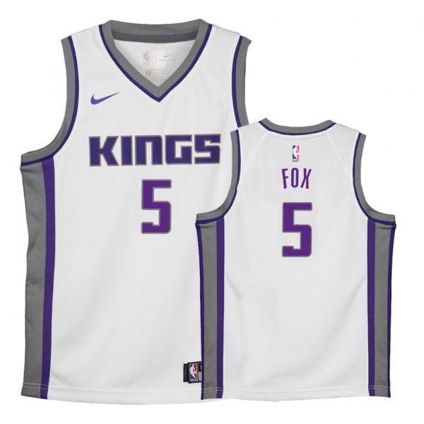 Youth Sacramento Kings #5 De'Aaron Fox Association Jersey