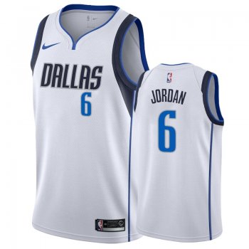 Dallas Mavericks DeAndre Jordan #6 White 2018-2019 Association Jersey