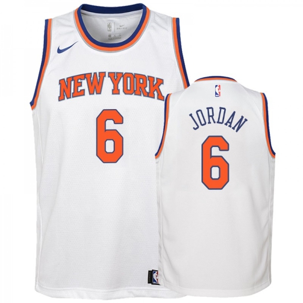 Youth New York Knicks DeAndre Jordan #6 White Association Jersey