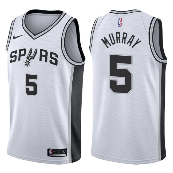 San Antonio Spurs Dejounte Murray #5 White 2017-18 Association Jersey