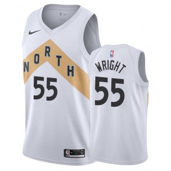 Toronto Raptors Delon Wright #55 White 2018-19 City Jersey