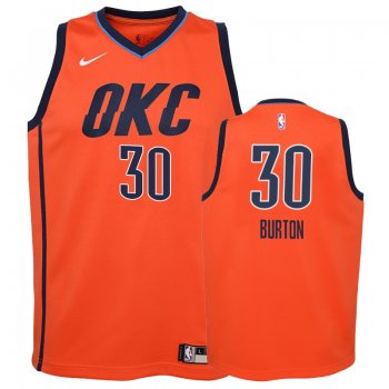 Youth Oklahoma City Thunder #30 Deonte Burton Earned Jersey