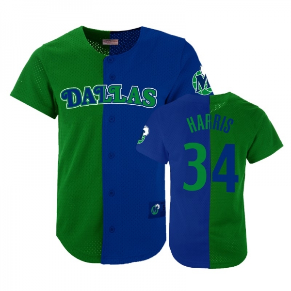 Dallas Mavericks #34 Devin Harris Split Mesh Button Jersey