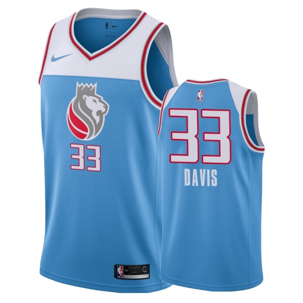 Sacramento Kings Deyonta Davis #33 Blue City Jersey