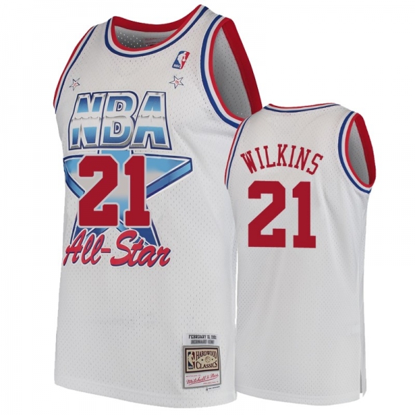 Atlanta Hawks #21 Dominique Wilkins Hardwood Classics Jersey