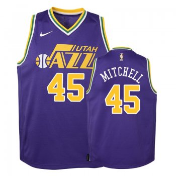 Youth Utah Jazz #45 Donovan Mitchell Hardwood Classics Jersey