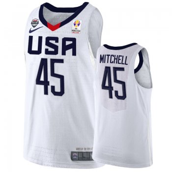 USA Team #45 Donovan Mitchell FIBA Basketball World Cup Jersey