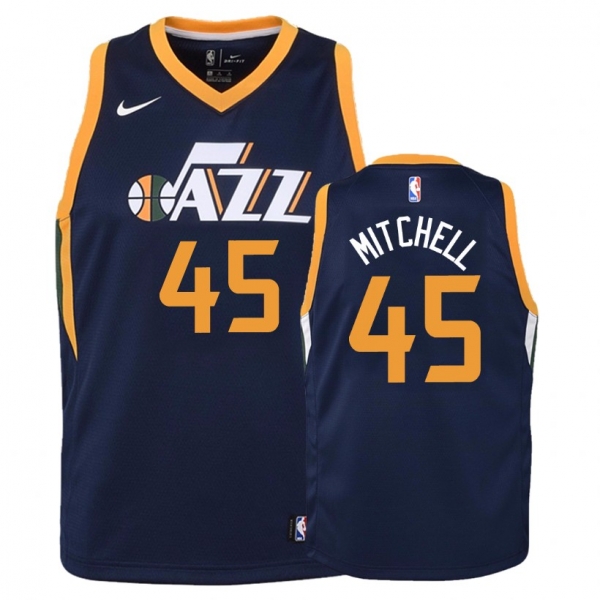 Youth Utah Jazz Donovan Mitchell #45 Navy Icon Jersey