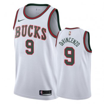 Milwaukee Bucks Donte DiVincenzo #9 White Classic Edition Jersey