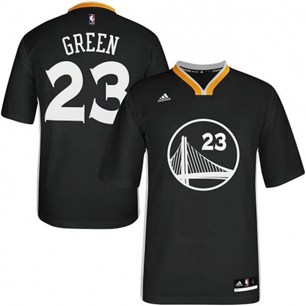 Draymond Green Warriors #23 New Black Sleeves Jersey