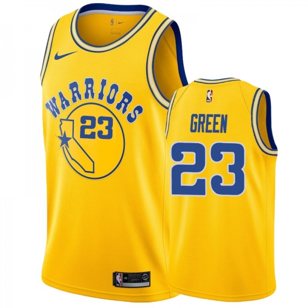 Golden State Warriors Draymond Green #23 Gold Hardwood Classics Throwback Jersey