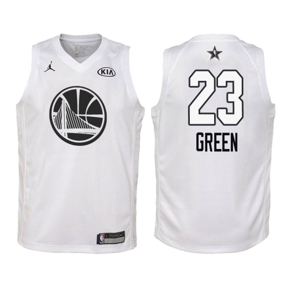 Youth 2018 All-Star Golden State Warriors Draymond Green #23 White Jersey