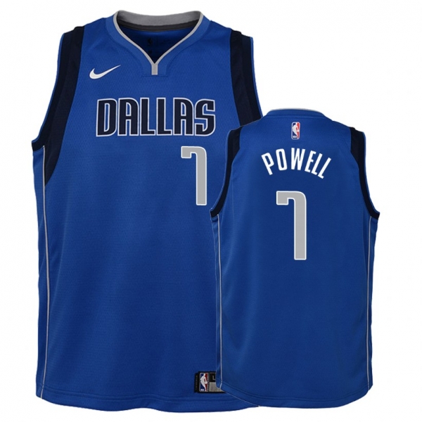 Youth Dallas Mavericks Dwight Powell #7 Blue Icon Jersey