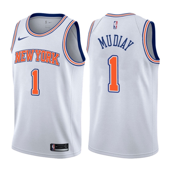 New York Knicks Emmanuel Mudiay #1 White Statement Edition Jersey